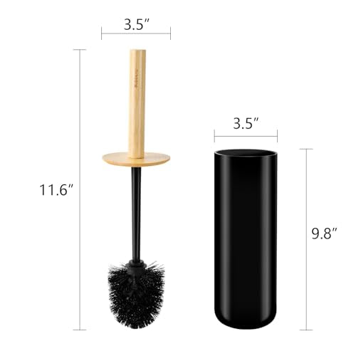 SUBEKYU Toilet Brush, Toilet Bowl Brush and Holder Set, Bathroom Toilet Bowl Cleaner for Deep Cleaning, Black - color: Black 1p