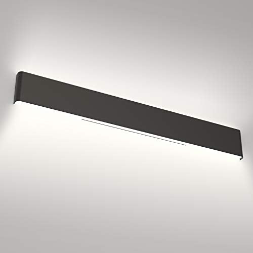 Aipsun 43.3in/40W Modern Black Vanity Light Fixtures LED Black Bathroom Wall Light Up and Down Bathroom Lighting Fixtures White Light 5000K - color: White Light Black, size: 43.3 inch, style: 5000K