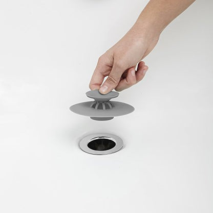Umbra Flex Hair Catcher, Dual Purpose Shower Drain Stopper, 3-Inch, Grey - color: Gray