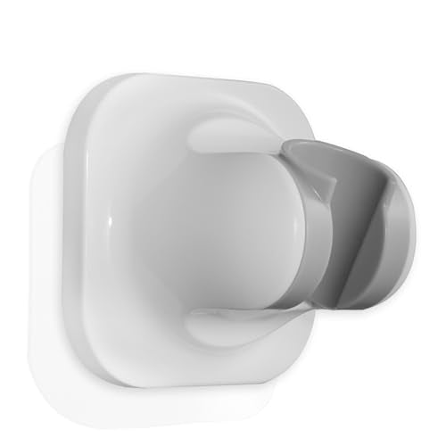 Handle held Shower Head Holder - 5 Positions Adjustable - Conceald Adhesive Mount with Screw Option- RV Camping Shower Head Holder (Gloss White) - color: Gloss White