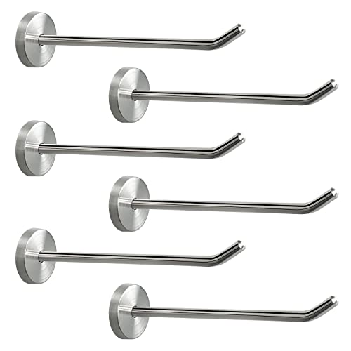 NearMoon Coat Hooks, Wall Mount Hooks for Hanging Hat Hurse Robe, 304 Stainless Steel Heavy Duty Towel Hangers for Bathroom Livingroom Hotel Kitchen Garage, 6 Pack (6 Inch, Brushed Nickel) - color: Brushed Nickel, size: 6 Inch (Wall)