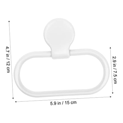 Self-Adhesive Towel Ring for Bathroom and Kitchen No Drilling Required Abs Material Modern Design Easy Installation White Towel Holder for Towels and More