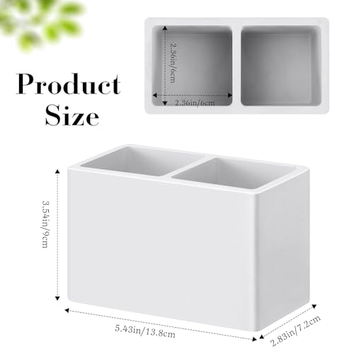 Luxspire Diatomite Toothbrush Holder, 2 Slots, Light Gray | Fast Drying, Diatomaceous Earth, Electric Tooth Brush and Toothpaste Organizer, For Bathroom Kitchen Vanity Countertop - color: Light Gray, style: 2 Slots