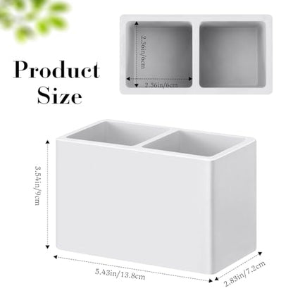 Luxspire Diatomite Toothbrush Holder, 2 Slots, Light Gray | Fast Drying, Diatomaceous Earth, Electric Tooth Brush and Toothpaste Organizer, For Bathroom Kitchen Vanity Countertop - color: Light Gray, style: 2 Slots