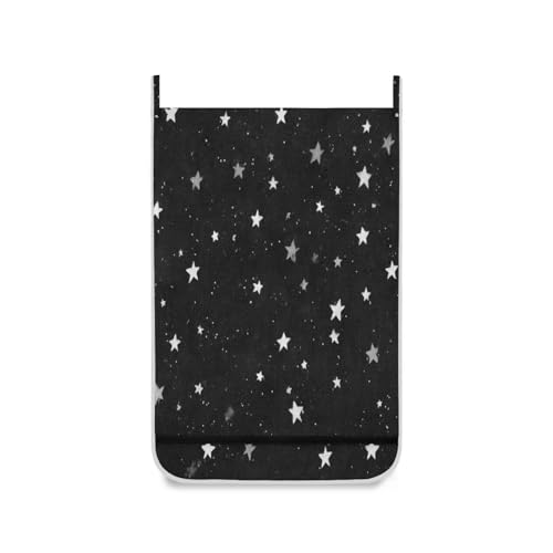2PCS Hanging Laundry Hamper Bag Over the Door Laundry Hamper Wall Hamper Large Dirty Clothes Hamper with Stainless Steel Hooks 29.5x20Inch Black Starry Sky Dots - color: Black Starry Sky Dots, size: 2 PCS