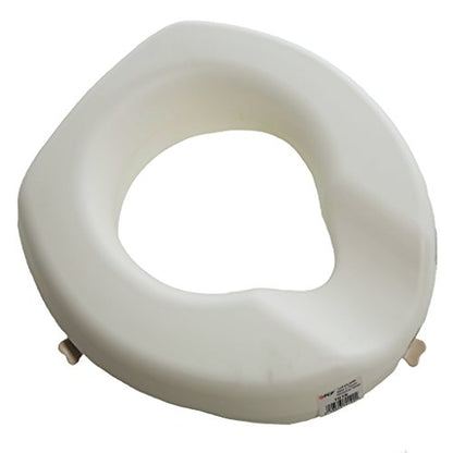 PCP Raised Toilet Seat, Increase Height Over Commode, Elevated, White, 3 Inch Rise