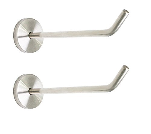 Brushed Stainless Steel Single Heavy Duty Long Coat Hook Robe Hanger Wall Mount Hook, Fit for Kitchen,Bedroom,Living Room, Bathroom,Closets and Garage Storage (5-4/5", 2 PCS) - size: 5-4/5" , 2 PCS