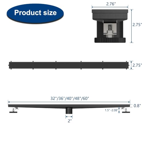 Neodrain 36" Matte Black Linear Shower Drain,2-in-1 Flat& Tile Insert Cover | 304 Stainless Steel,Fast Drainage, Durable,Rectangle Shower Floor Drain with Adjustable Feet,Hair Strainer,Fits Bathrooms - color: Matte Black, size: 36 In