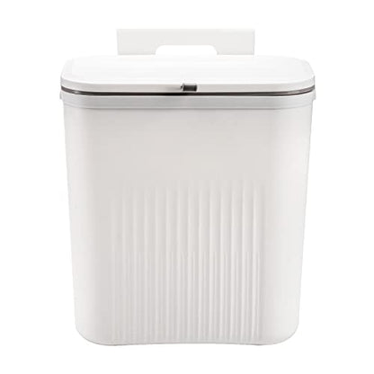 Frcctre 2 Pack 2.4 Gallon Kitchen Compost Bin, Hanging Trash Can with Lid Garbage Can for Countertop or Under Sink, Wall Mounted Counter Waste Bin for Kitchen Bathroom Bedroom Office