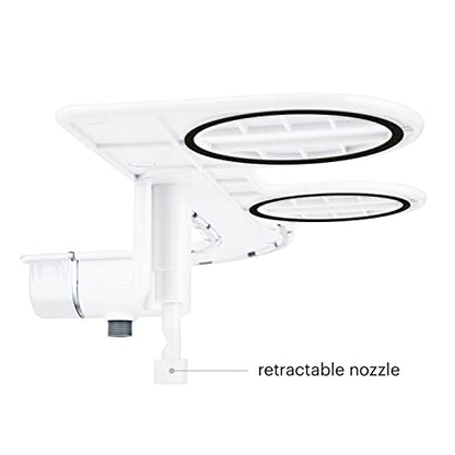Brondell SS-150W SimpleSpa Thinline Essential Bidet Attachment for Toilet Seats with Adjustable Water Pressure, Side Arm Control, Thin Profile, White (Single Nozzle) - color: White Controls