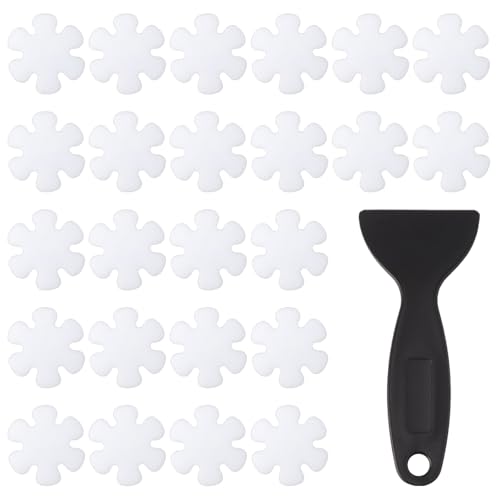 24Pcs Non Slip Bathtub Stickers Clear Safety Strips Bath Tub Stickers with Adhesive Decals Scraper Appliques Peel Prevent Slipping Grips Shower Floor Non Slip Stickers for Bath Tub Stairs Ladders