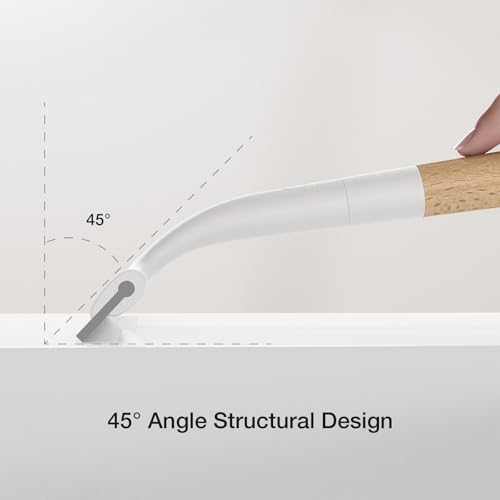 Shower Squeegee for Glass Doors, Streak-Free Silicone Window Cleaner with Detachable Wood Handle & Hook, Rust-Proof Bathroom Squeegee for Mirror, Tile Wall, Car Windshield, 10 Inch White - size: 2pack