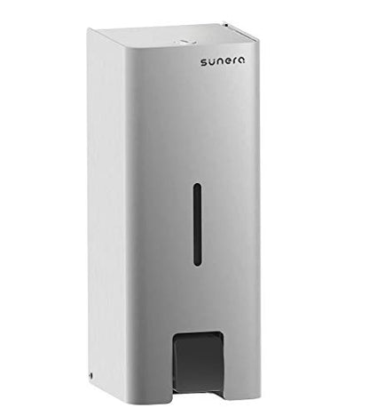 SUNERA Commercial Soap Dispenser Wall Mounted, 1000ml Refillable 304 Stainless Steel Liquid Soap & Hand Sanitizer Dispenser, Lockable Manual Pump for Restaurant, Office, Hotel, Kitchen & Bathroom