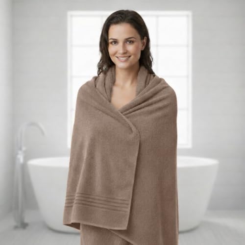 Light Brown Bath Towels for Bathroom, 100% Cotton, Thick, Soft, Luxury Bath Towels Set with 2 Extra Large Bath, 2 Hand, and 4 Washcloths – Plush, Absorbent, and Hotel-Quality Towels for Bathroom & Spa - color: Light Brown