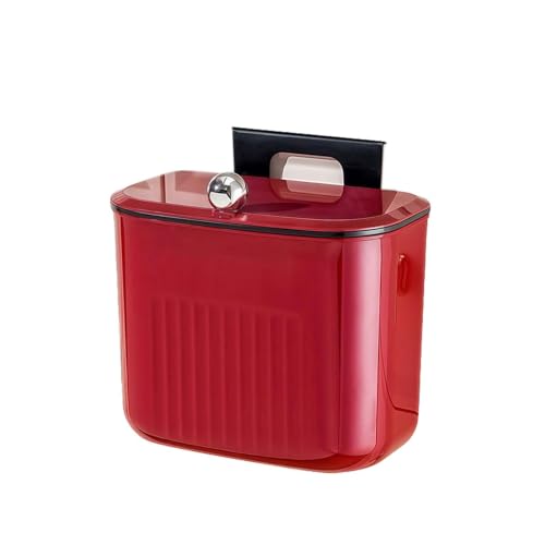 YSUEFIJO Wall Mounted Garbage Bin with Lid, Hanging Trash Can for Kitchen Bathroom Bedroom, Cabinet Door Waste Basket, Space Saving Rubbish Container, Practical Design Reduces Floor Space - color: A, size: Small
