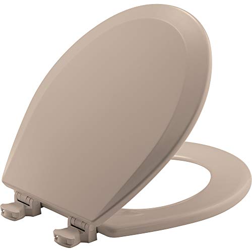 Bemis 500EC 068 Molded Wood Round Toilet Seat with Easy Clean and Change Hinge, 1 Pack, Fawn Beige - color: Fawn Beige, size: Round