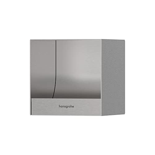 hansgrohe XtraStoris Original Recessed Toilet Paper Holder 6"x 6"x 5.5" in Brushed Stainless Steel, 56065800 - color: Brushed Stainless Steel