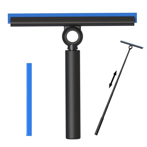 Shower Squeegee for Glass Doors, Squeegee with Long Handle, Telescoping Squeegee for Shower, Extendable Window Cleaner Tool for Car Windows, Tile Walls, Sliding Door, Shower Glass Door