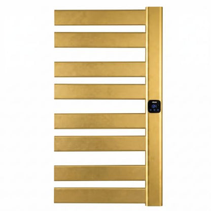 Towel Warmer, Heated Towel Rack with Built-in Timer and Temperature Control,Hard-Wired(Right-Wiring)/Plug-in Wall-Mounted Towel Rail, Aluminum, 18.8" W X 34.64" H, Gold - color: Gold, size: 18.8"L x 34.64"H