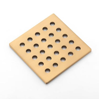 3.75 INCH Square Shower Drain Cover 95MM Floor Drain Grille (Brushed Gold) - color: Brushed Gold