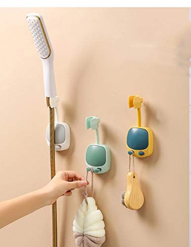 2PCS Shower Head Holder Strong Adhesive 360 Degree Rotatable Adjustable Handheld Shower Wand Holder Wall Mount Bracket for Bathroom