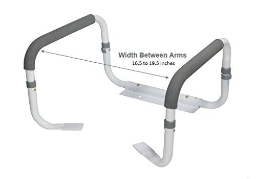 Drive Medical RTL12087 Bathroom Grab Bar for Toilets, White (Pack of 2) - size: 1 Count (Pack of 2)