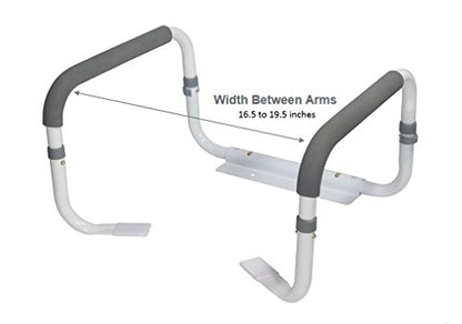 Drive Medical RTL12087 Bathroom Grab Bar for Toilets, White (Pack of 2) - size: 1 Count (Pack of 2)