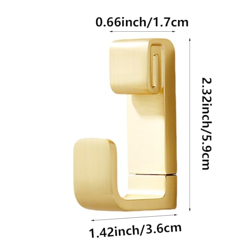 2pcs Coat Hanger Wall Mount Heavy Duty Heavy Duty Coat Hooks Zinc Alloy Robe Hooks Wall Mounted with Screws for Key, Towel, Bags, Cup, Hat (Gold) - color: Gold