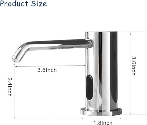 Automatic Soap Dispenser for Kitchen Sink,Touchless Built-in Liquid Soap Dispenser with 33.81oz/1000ml Motion Activated No Touch Sanitizer Dispenser for Bathroom with High Capacity - color: Chrome