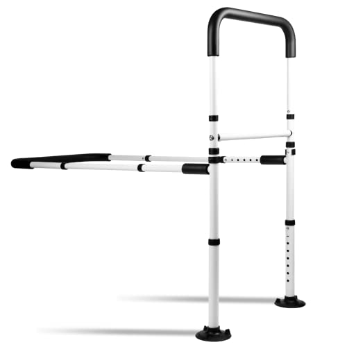 Bed Assist Rails Adjustable, Safety Bed Handle with Leg, Fall Prevention Hand Guard Grab Bar Bed Cane, Bed Rails for Elderly, Adults, Senior, Handicap, Disabled, Fit King, Queen, Full, Twin