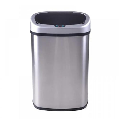 13 Gallon Kitchen Trash Can with Lid,Bathroom Motion Sensor Automatic Trash Can Touchless,Office Stainless Steel Trash Bin,50 Liter Oval Metal Garbage Can (Stainless Steel) - color: Sliver01
