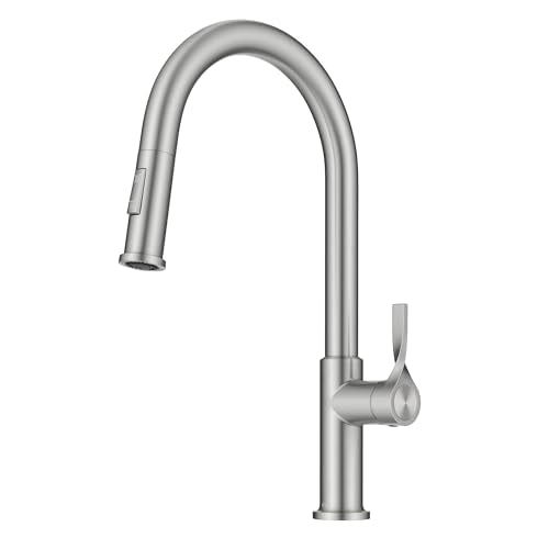 KRAUS Torak Pull Down Kitchen Faucet in Spot-Free Stainless Steel with 2 Function Sprayer, Pre-Attached Water Lines, and Mounting Hardware, KPF-2840SFS - color: Spot Free Stainless Steel, style: Pull-Down Faucet