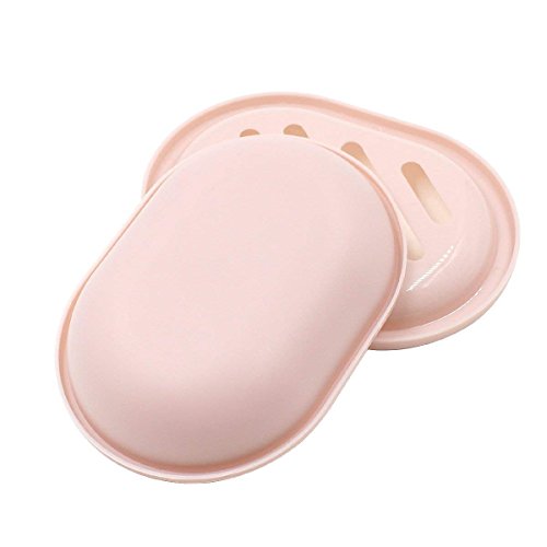TOPSKY 2-Pack Soap Dish with Drain, Soap Holder, Soap Saver, Easy Cleaning, Dry, Stop Mushy Soap (Pink) - color: Pink