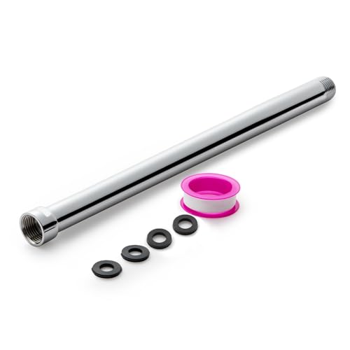 OFFO Shower Head Extension Arm, 12 in Shower Arm Extension Shower Head Extender Made of 304 Stainless Steel Shower Pipe Extension, Chrome - color: Chrome, style: 12 in