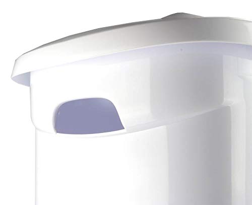 Sterilite Ultra Wheeled Laundry Hamper with Lid, Handle and Wheels for Easy Rolling of Clothes to and from the Laundry Room, Plastic, White, 1-Pack, Portable