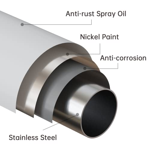Shower Curtain Rod Tension- Never Rust No Drill Non-Slip Spring Tension Shower Rod, 43-73 inches 304 Stainless Steel, Brushed Nickel - color: Brushed Nickel, size: 43-73 Inches