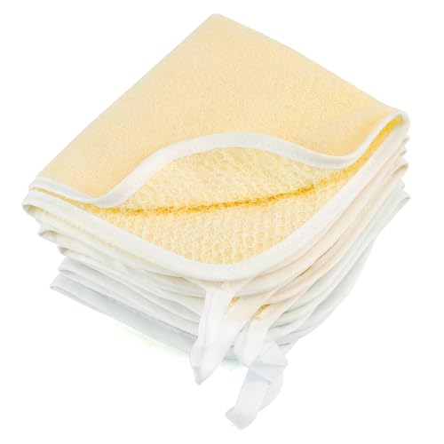 Face & Body Wash Cloths - Exfoliating Scrubbers - 5 Pack - style: White