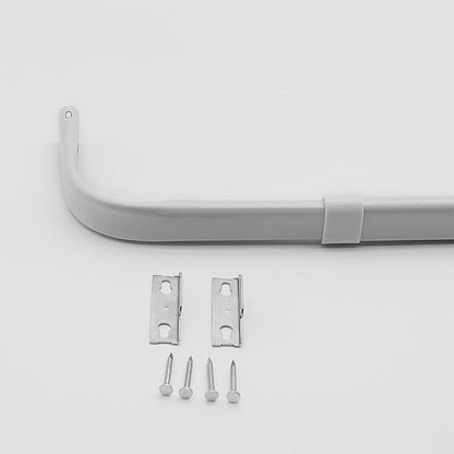 Yafa Home Fashion Heavy Duty Single Standard Adjustable Curtain Rod Hardware Included, Projection distance from the wall 2.5 inches(White, 26"-48") - color: White, size: 26” - 48”