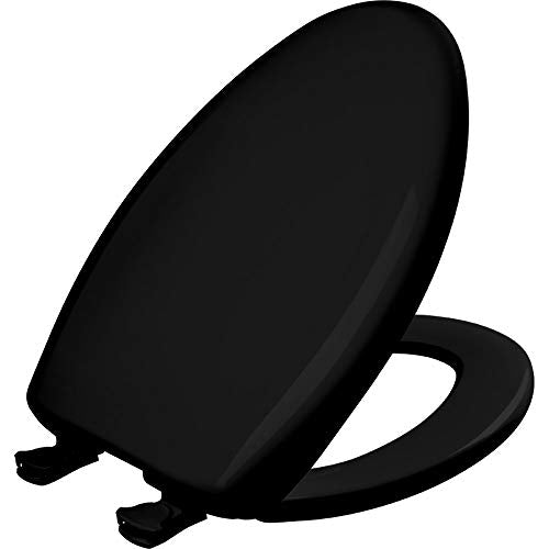 Bemis Classic Colors Slow Close Toilet Seat, Easy Clean Hinges and Durable Plastic Seat, Made in USA, Elongated, Black - color: Black, size: Elongated