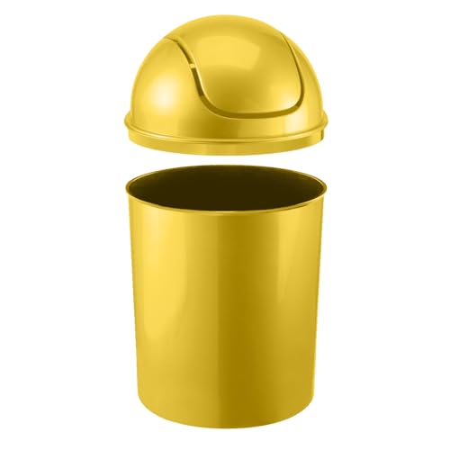 Umbra 1.25 Gallon Mini Waste Can with Removable Swing-Top Lid - Small Garbage Bin for Kitchen, Bathroom, Bedroom, Office - Compact Trash Can Fit Under Tables & Counters - Yellow - color: Yellow