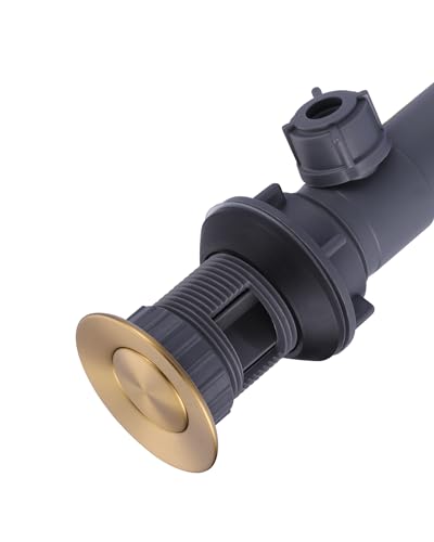 WOWOW Gold Bathroom Drain Assembly with Lift Rod and Overflow Stopper for Vessel Sink - color: Gold, style: Style B: lift rod drain