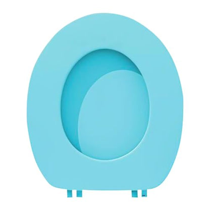 Soft Close Round Toilet Seat - Thickened Plastic Lid, Easy to Clean, Quiet Comfort, Fits Standard Toilets, White, Easy Install (Blue) - color: Blue