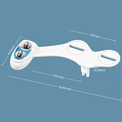 YASFEL Bidet Attachment for Toilet, Non-Electric Self-Cleaning Bidet Seat Attachment, Fresh Cold Bidet Attachment for Feminine/Posterior Wash, with Adjustable Pressure Control (Blue/White) - color: Blue White
