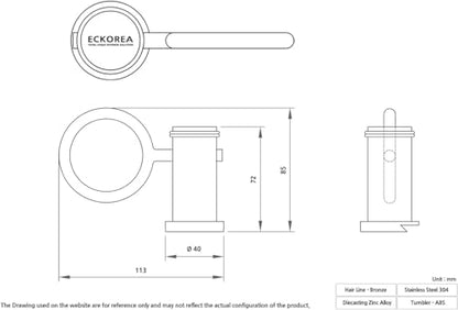 ECKOREA® Hair Line Bronze Tumbler Holder ECK-300C-BZ, Tumbler Included, Durable Zinc Alloy, Wall-Mounted, Screw-in - size: ECK-300C-BZ
