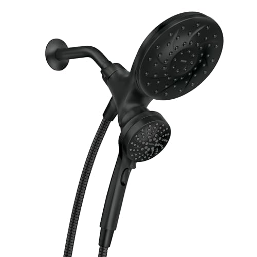 Moen Engage Matte Black 2.5 GPM Handheld Showerhead and Rain Shower 2-in-1 Combo Featuring Magnetic Docking System and Metal Hose, 26009BL - color: Matte Black, size: Pack of 1
