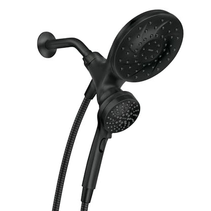 Moen Engage Matte Black 2.5 GPM Handheld Showerhead and Rain Shower 2-in-1 Combo Featuring Magnetic Docking System and Metal Hose, 26009BL - color: Matte Black, size: Pack of 1