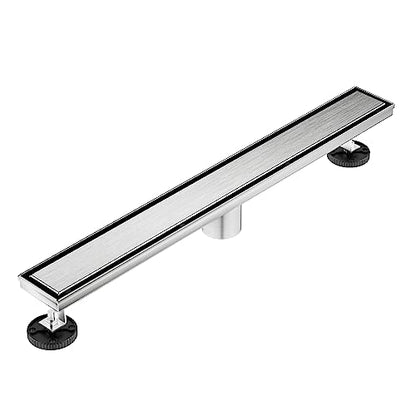 Neodrain 30" Brushed Linear Shower Drain,2-in-1 Flat& Tile Insert Cover | 304 Stainless Steel,Fast Drainage, Durable,Rectangle Shower Floor Drain with Adjustable Feet,Hair Strainer,Fits Bathrooms - color: Stainless Steel, size: 30 In