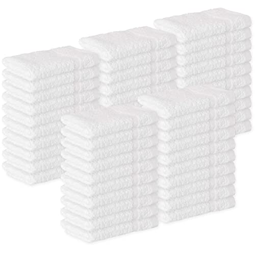 GREEN LIFESTYLE Washcloths 12" x 12" 40 Pack - 100% Cotton Wash Cloths, Soft Absorbent Face Towels, Bulk Washcloths for Body, Bathroom, Shower and Daily Use (White) - color: White, size: 40 Pack - 12x12