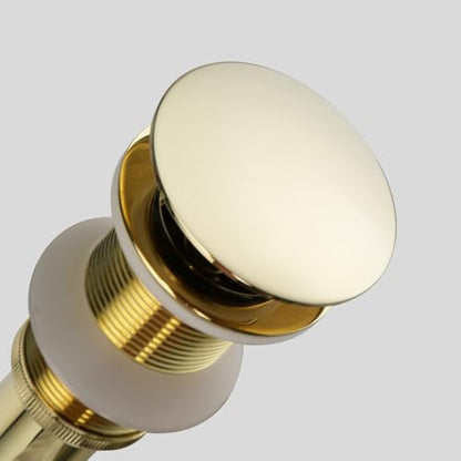 Pop-up Bathroom Sink Drain Stopper Without Overflow for Vessel Sink Lavotory Vanity, D01 (Polished Gold) - color: Polished Gold