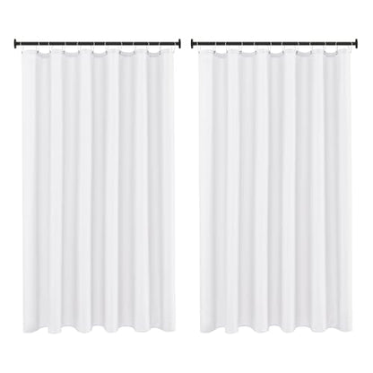 Biscaynebay Fabric Shower Curtain Liner 72x72 Inch-2 Pack White Waterproof Bathroom Curtains-Hotel Quality Soft Soild Polyester Standard Size Shower Liners Machine Washable